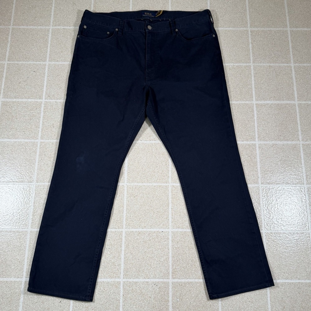 Polo Ralph Lauren Pants 38x30 Navy Blue Varick Slim Fit Straight Leg Stretch